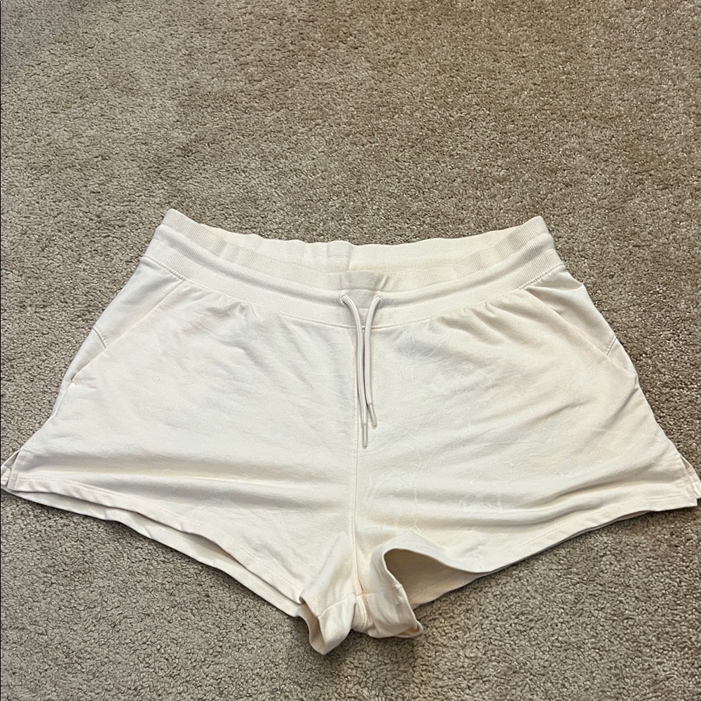 All in Motion Women's French Terry Ivory Marble Lounge Athletic Shorts Size XL